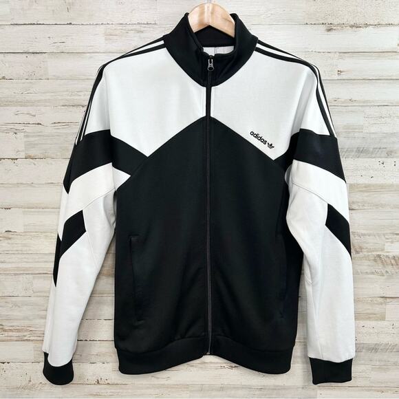 Adidas Palmeston Track Top Jacket Style DJ3460 Men's Size S Black White - Picture 3 of 16